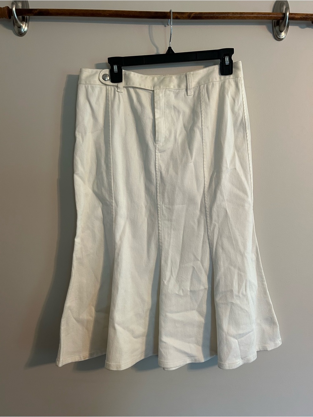 Ralph Lauren White Denim Flared Skirt